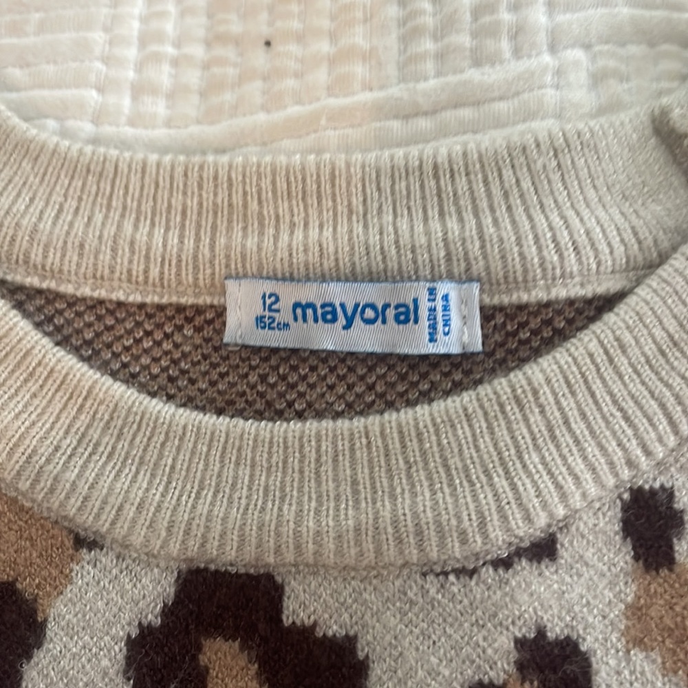 Mayoral girls leopard 🐆 print trendy sweater. Like new size 12 - Picture 2 of 2
